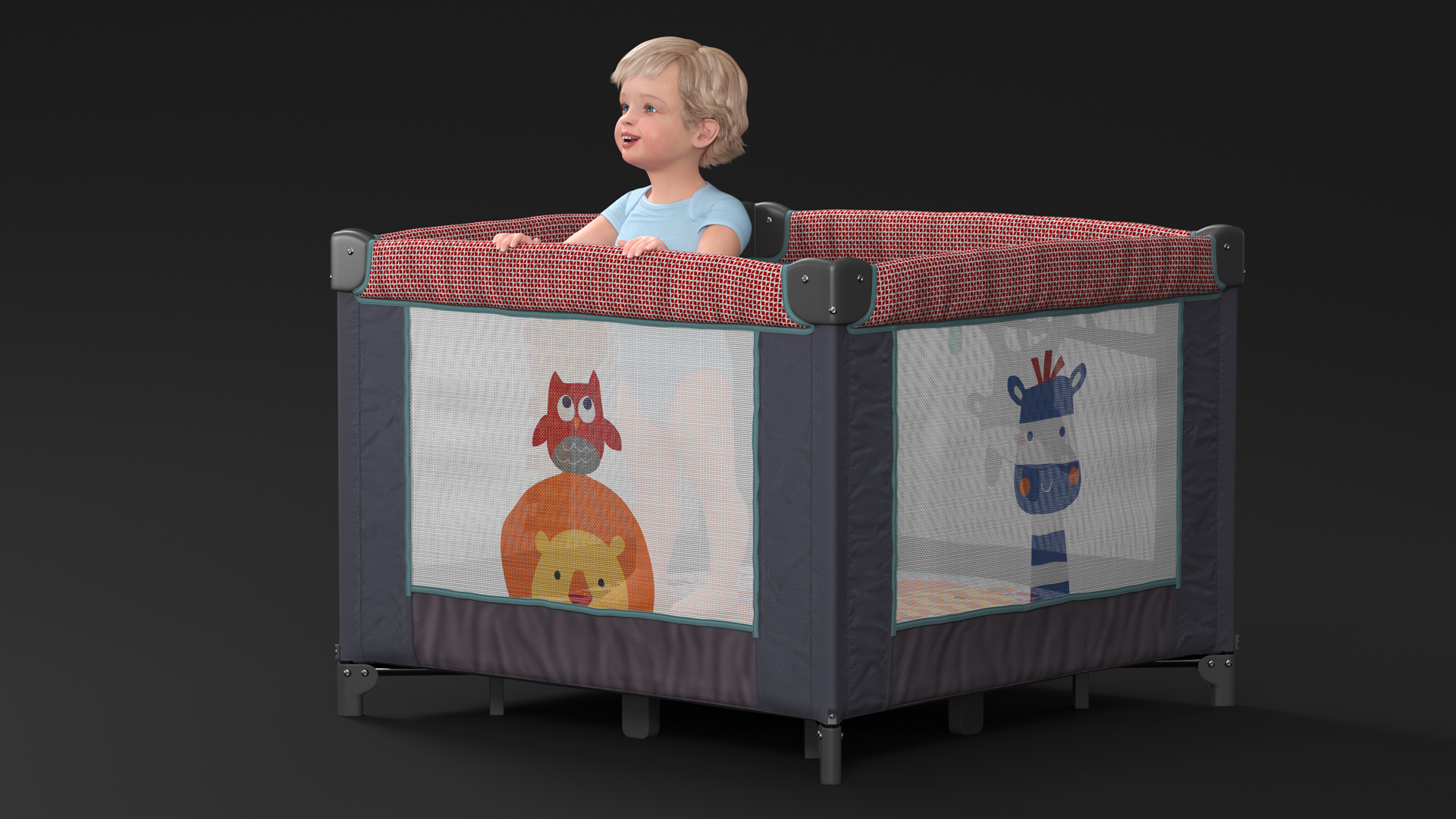 3D model Toddler in Square Baby Playpen