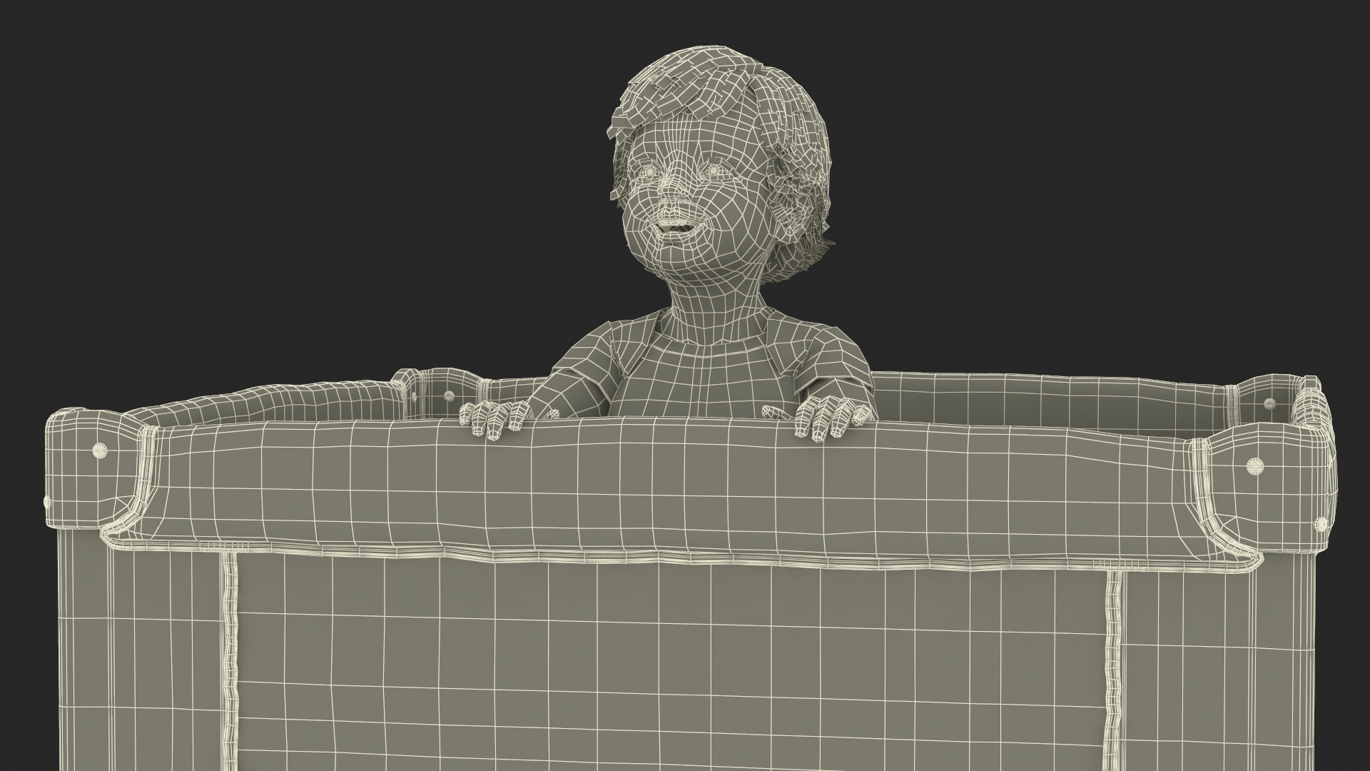 3D model Toddler in Square Baby Playpen