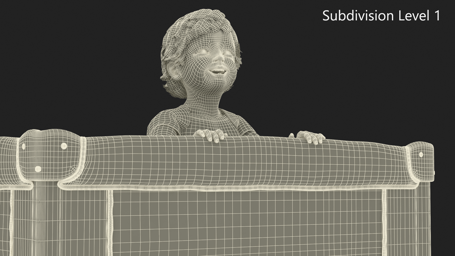 3D model Toddler in Square Baby Playpen