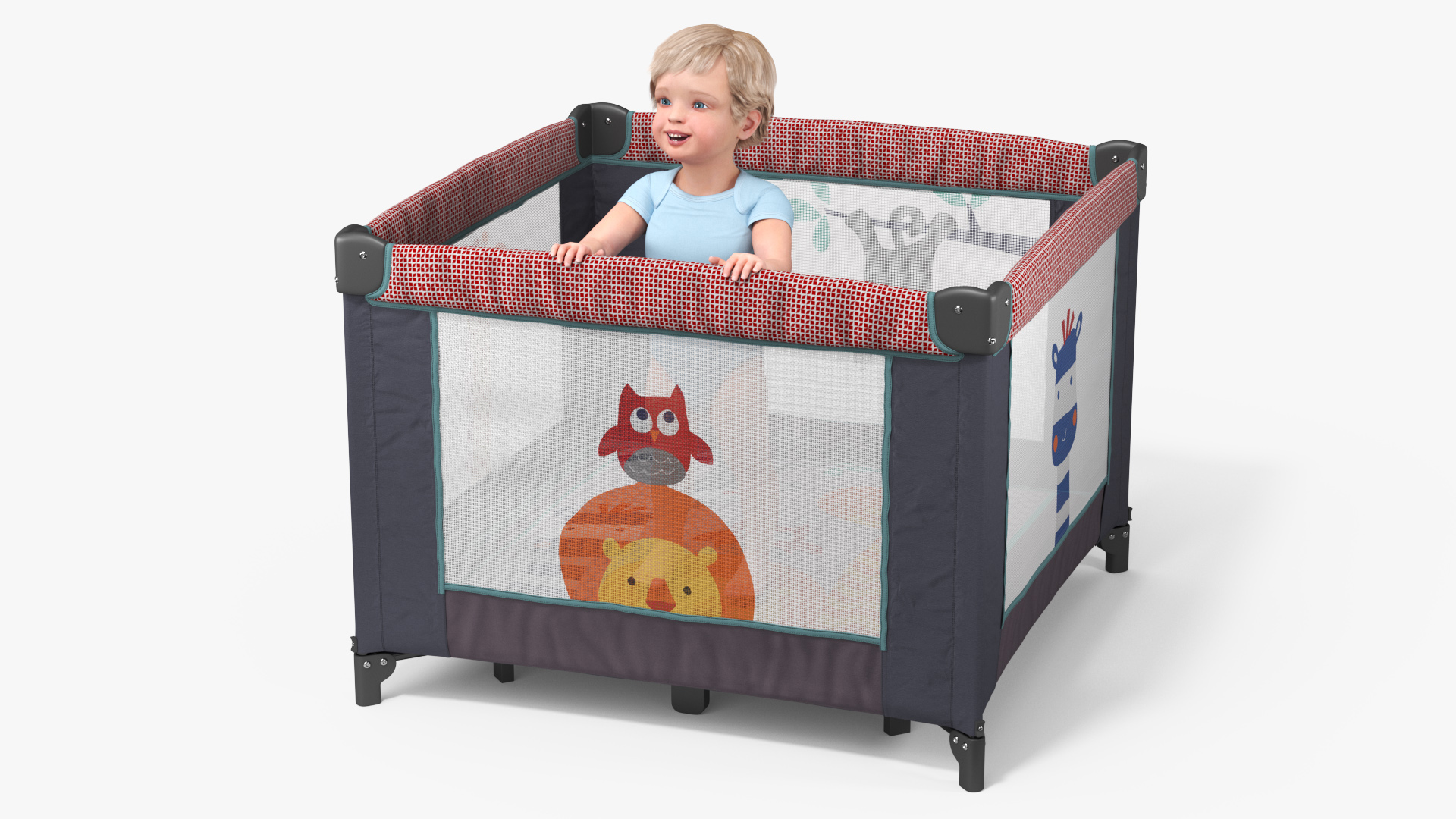 3D model Toddler in Square Baby Playpen