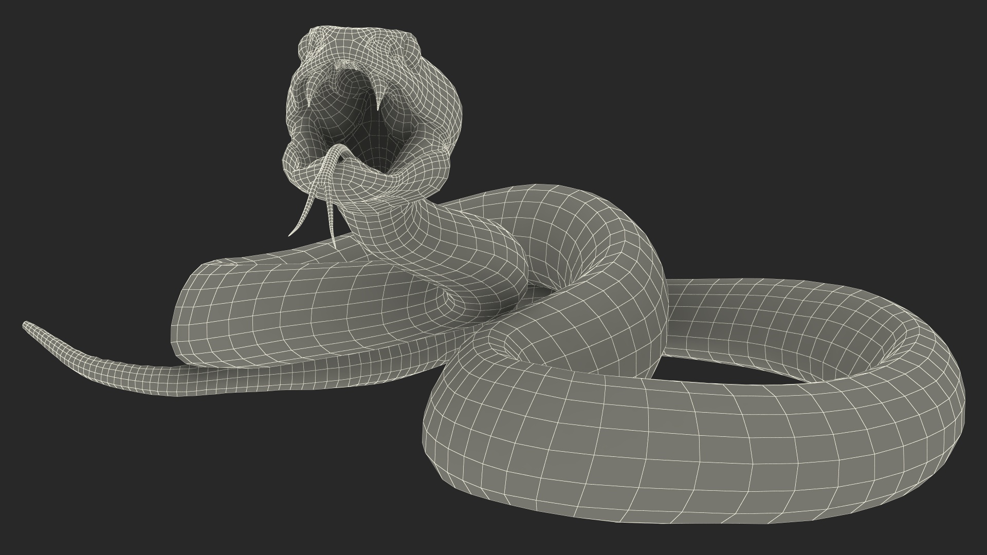3D Attacking Blue Snake Trimeresurus model