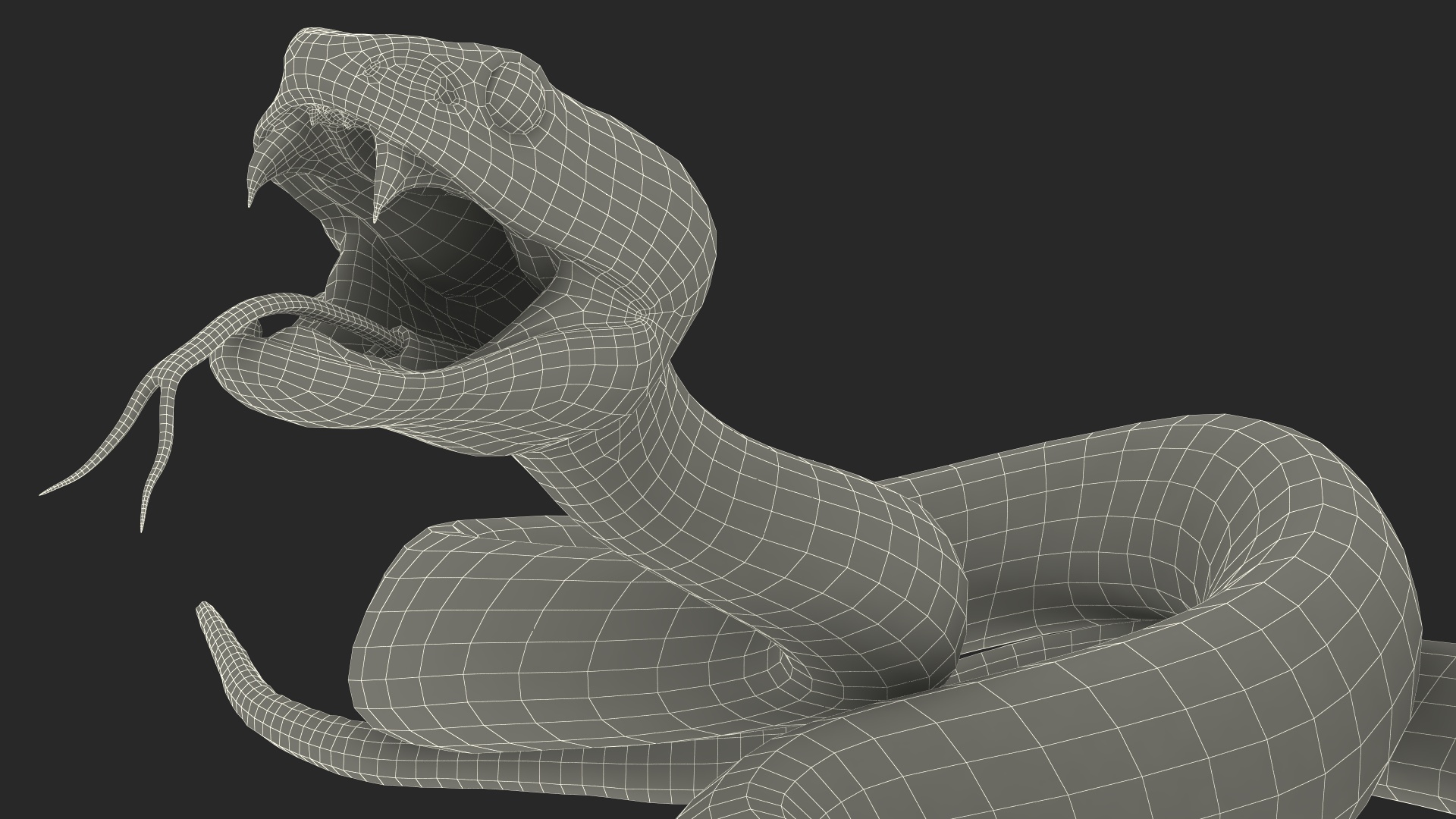 3D Attacking Blue Snake Trimeresurus model