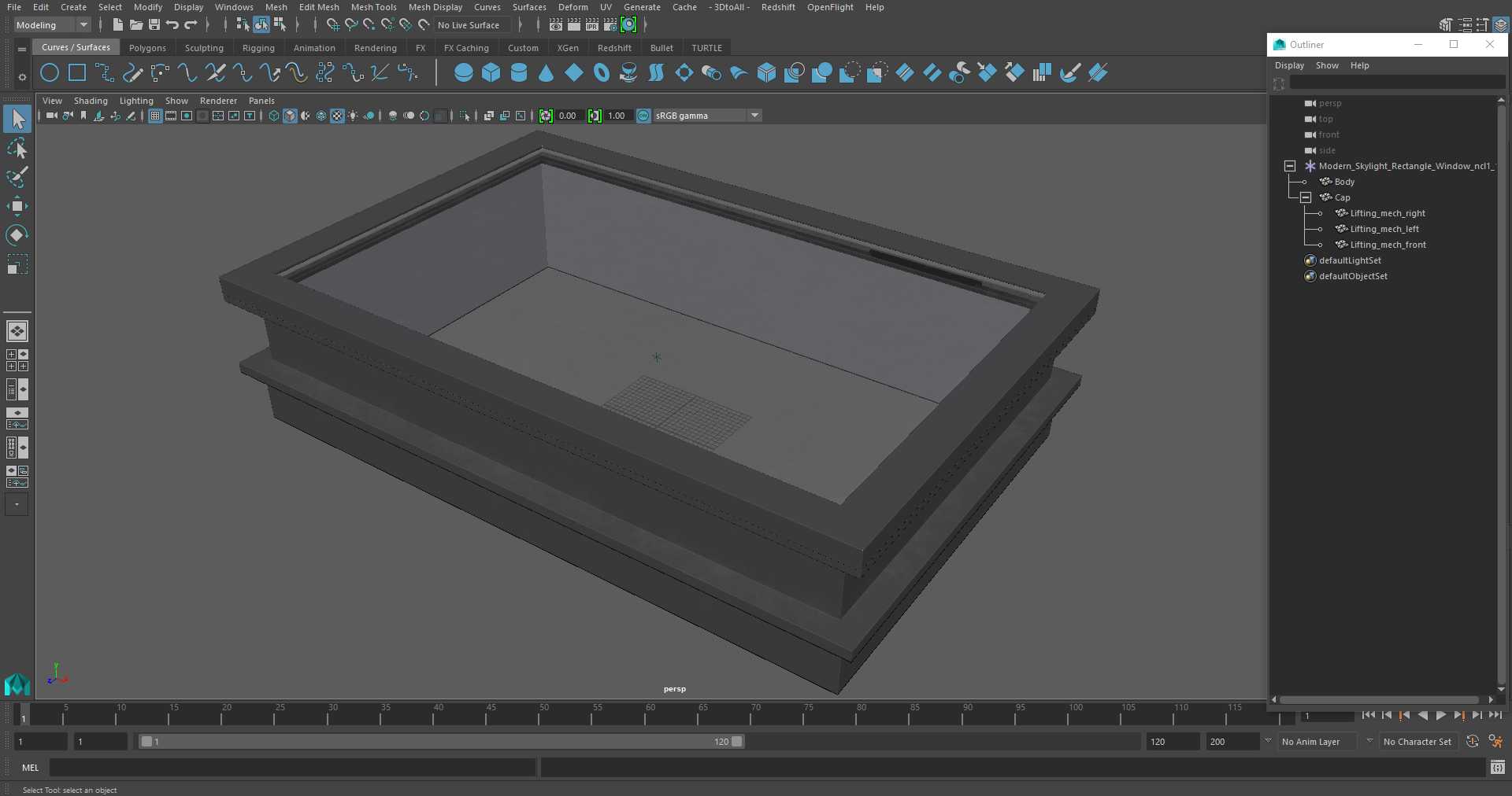 Modern Skylight Rectangle Window 3D