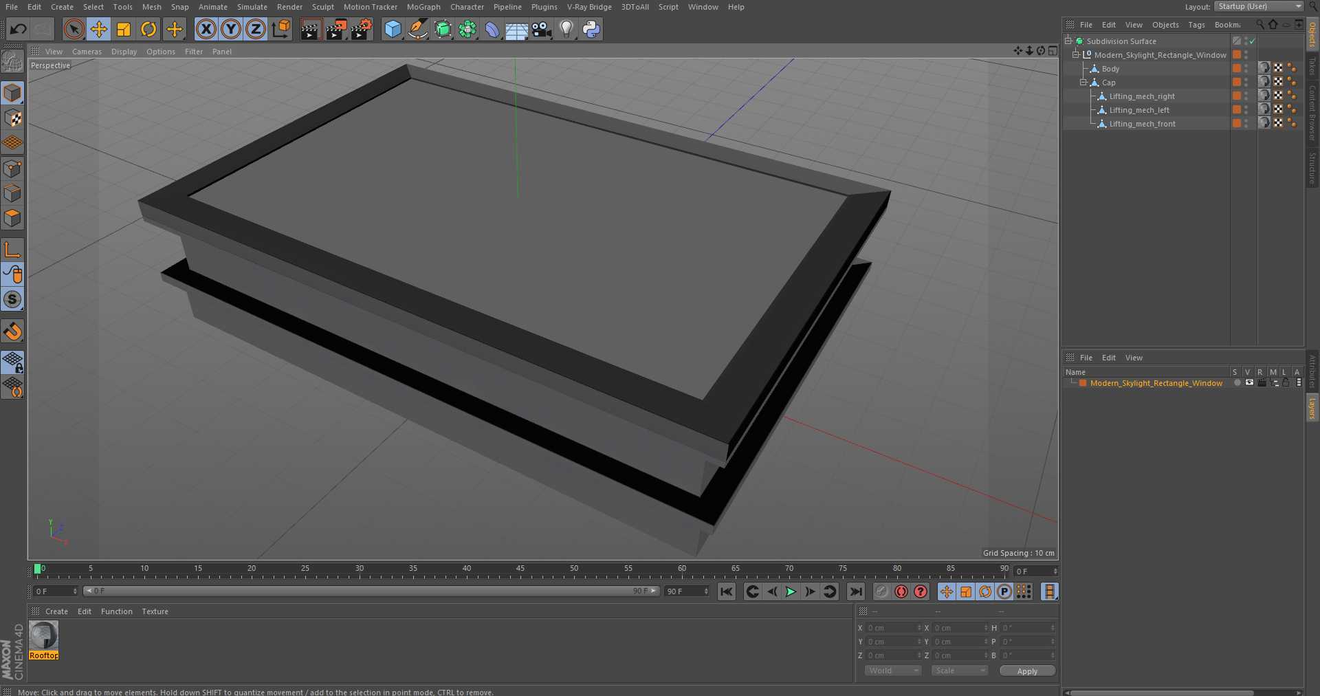 Modern Skylight Rectangle Window 3D
