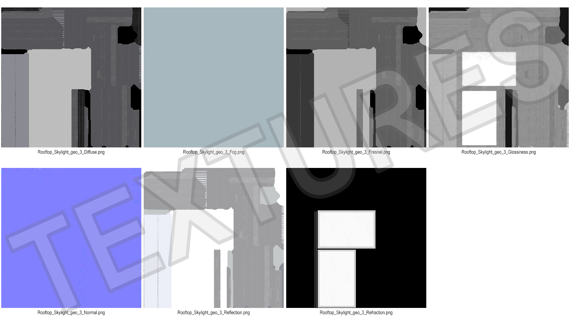 Modern Skylight Rectangle Window 3D