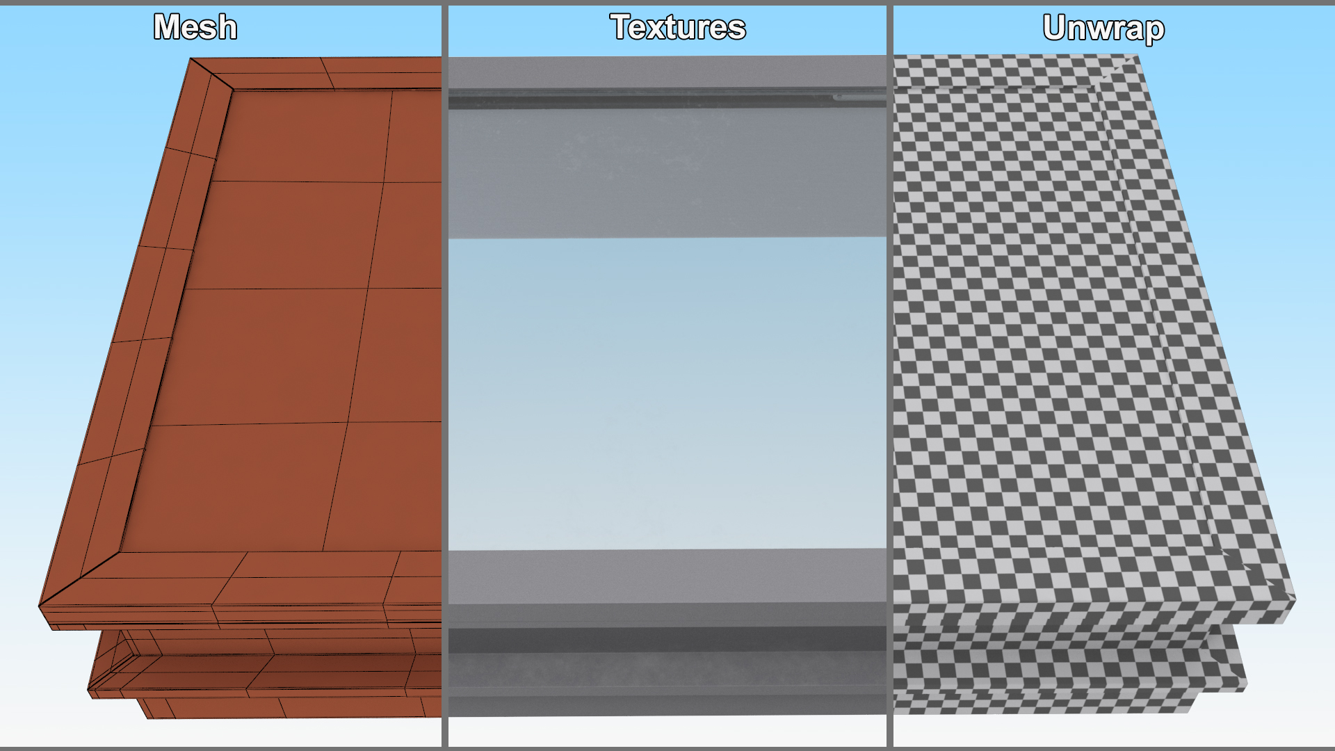 Modern Skylight Rectangle Window 3D