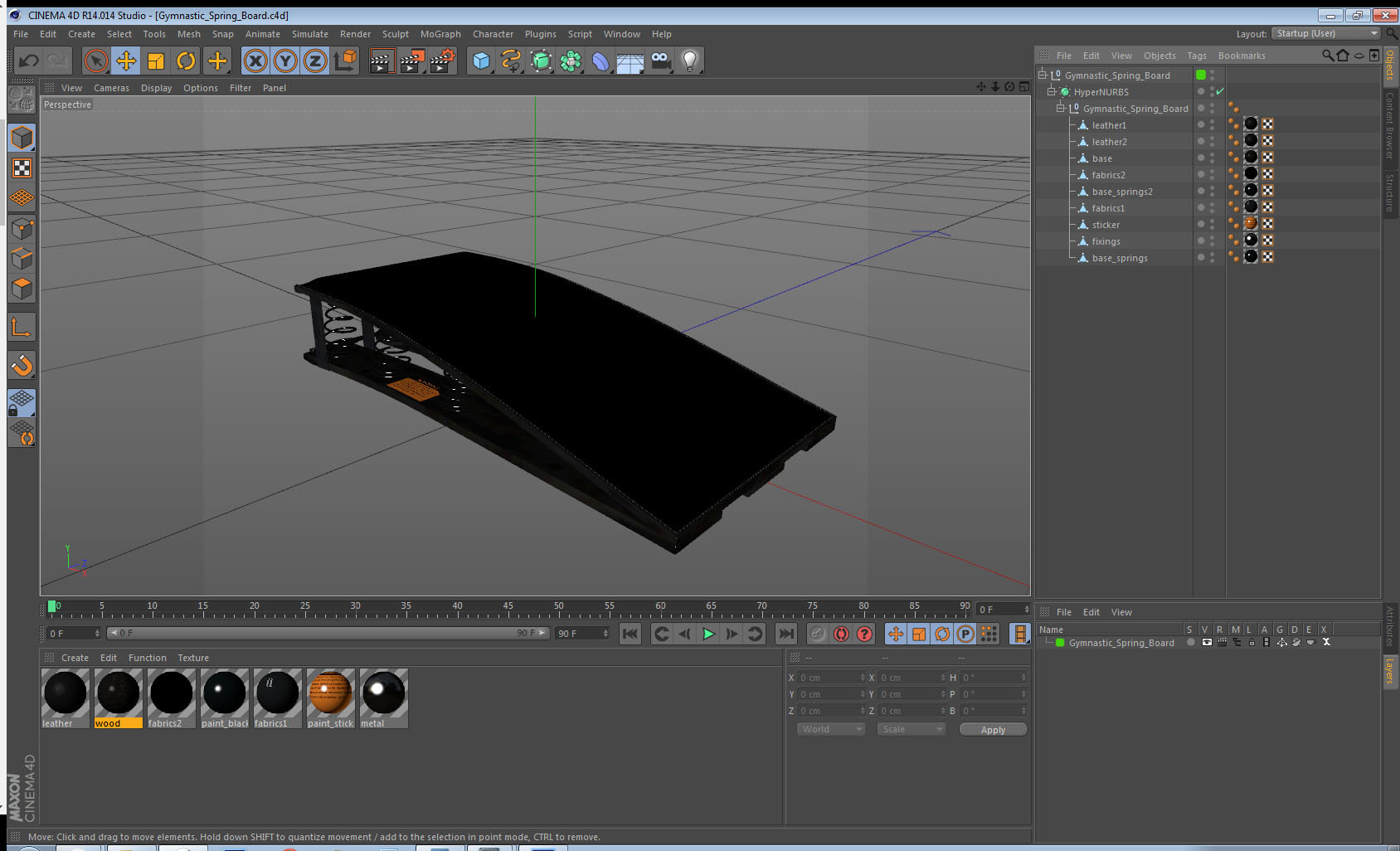 Gymnastic Spring Board 3D