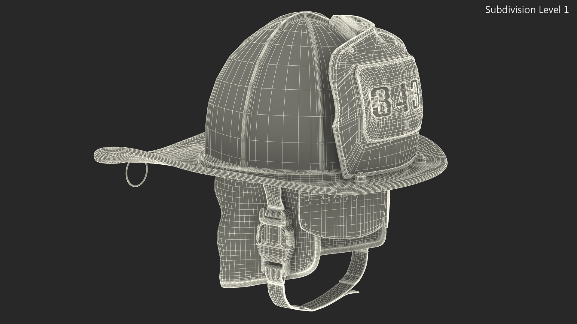 3D model Traditional Firefighter Helmet with Neck Protector