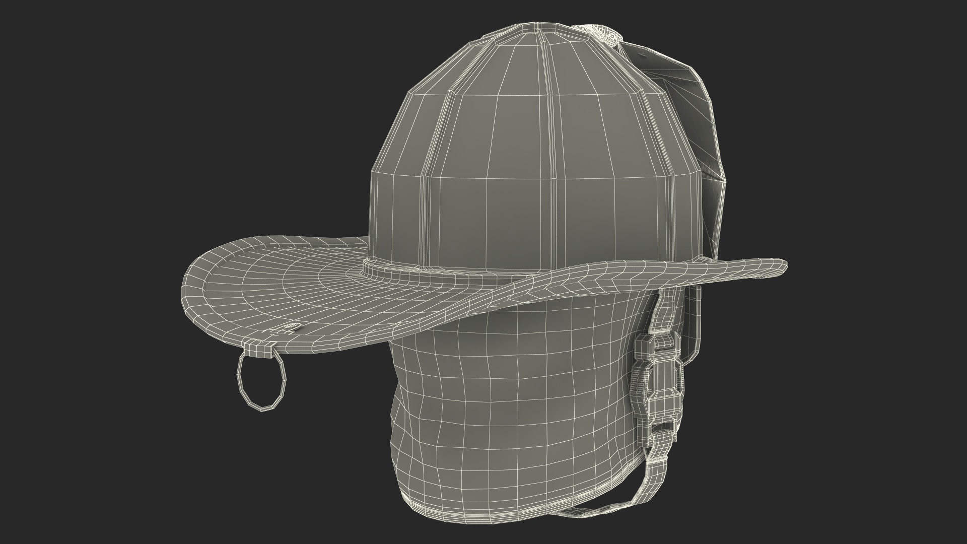 3D model Traditional Firefighter Helmet with Neck Protector