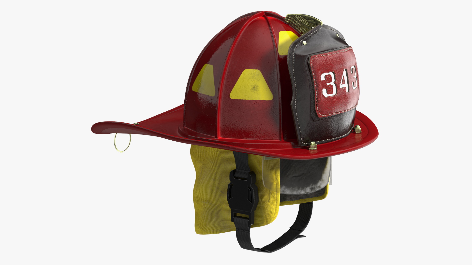 3D model Traditional Firefighter Helmet with Neck Protector