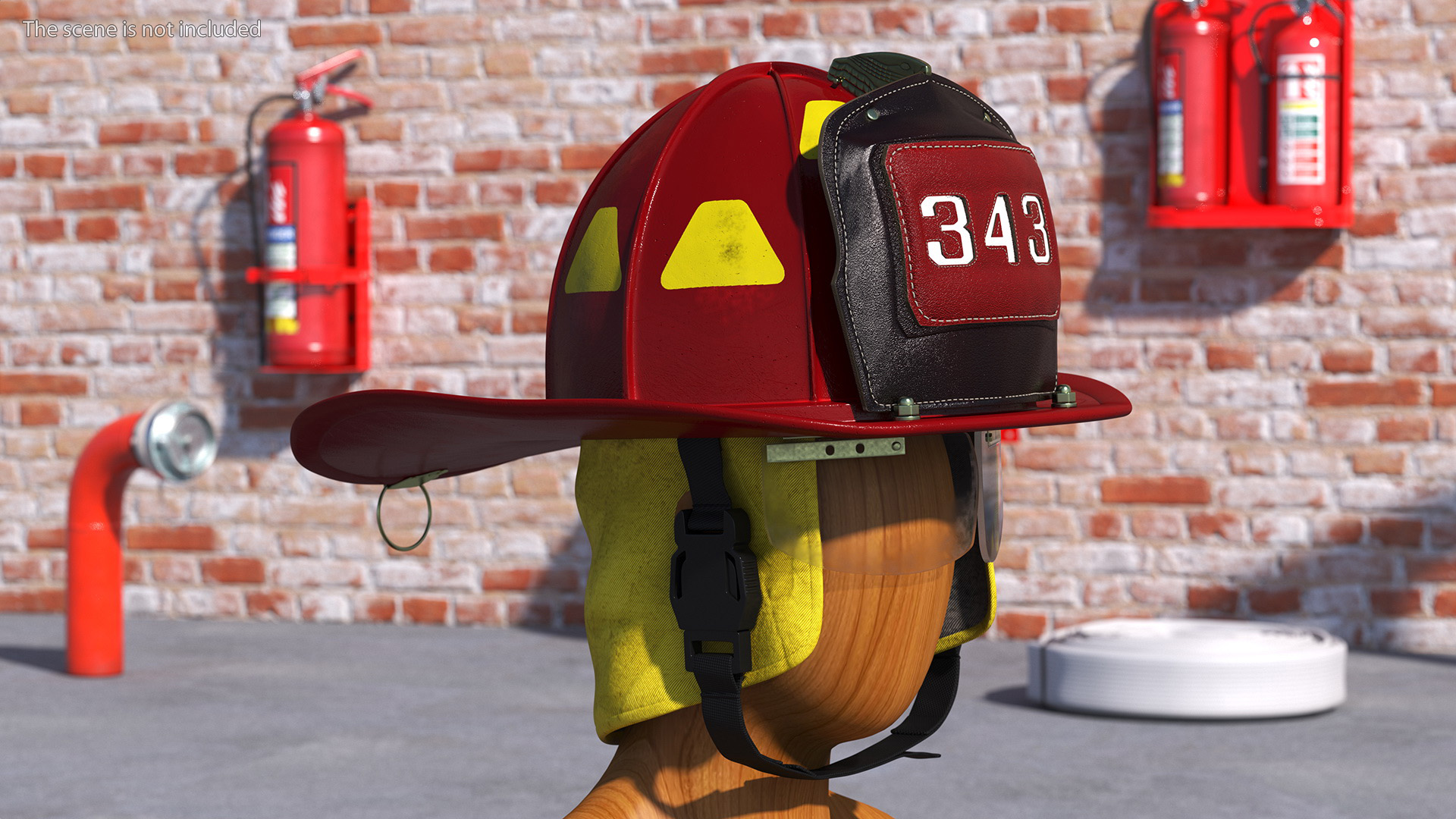 3D model Traditional Firefighter Helmet with Neck Protector