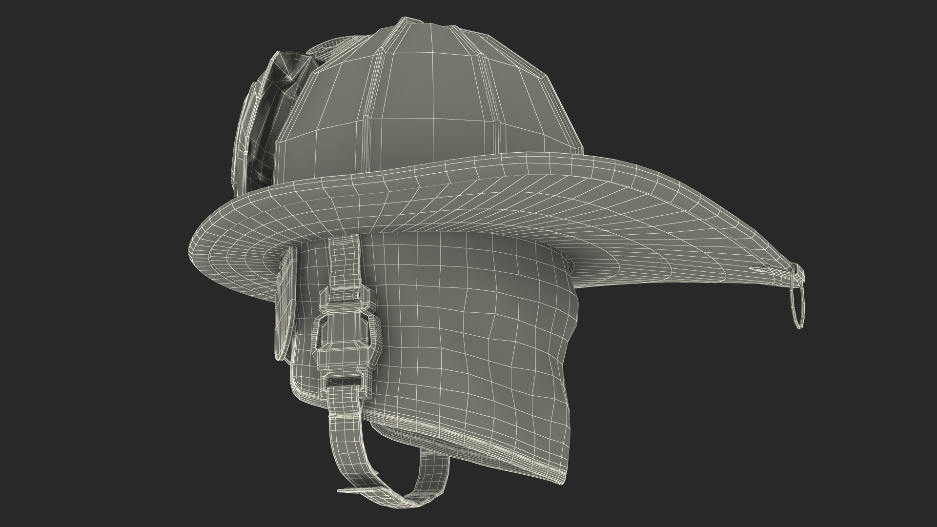 3D model Traditional Firefighter Helmet with Neck Protector