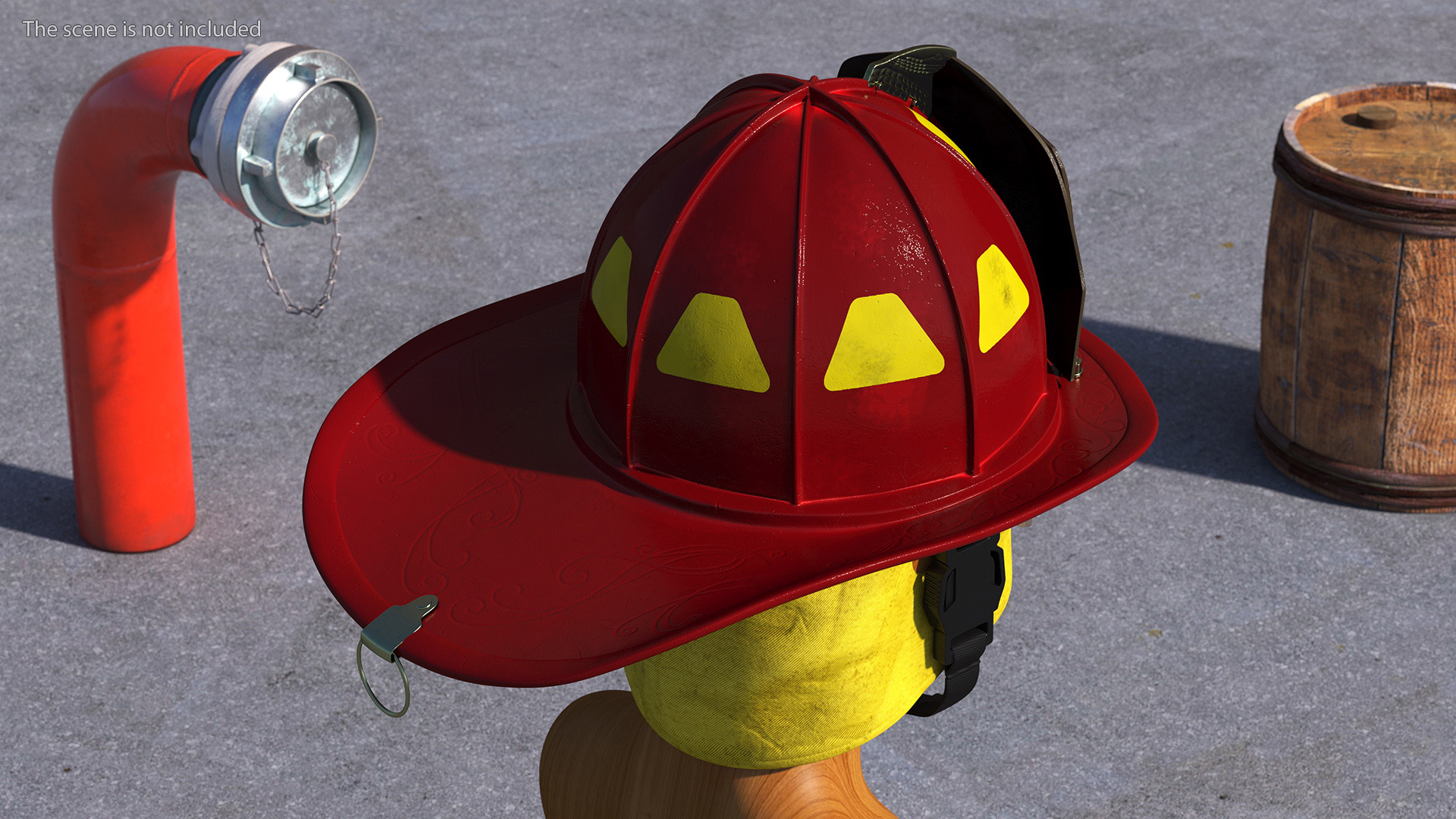 3D model Traditional Firefighter Helmet with Neck Protector