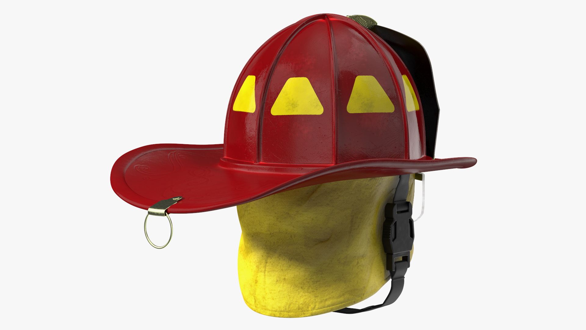 3D model Traditional Firefighter Helmet with Neck Protector