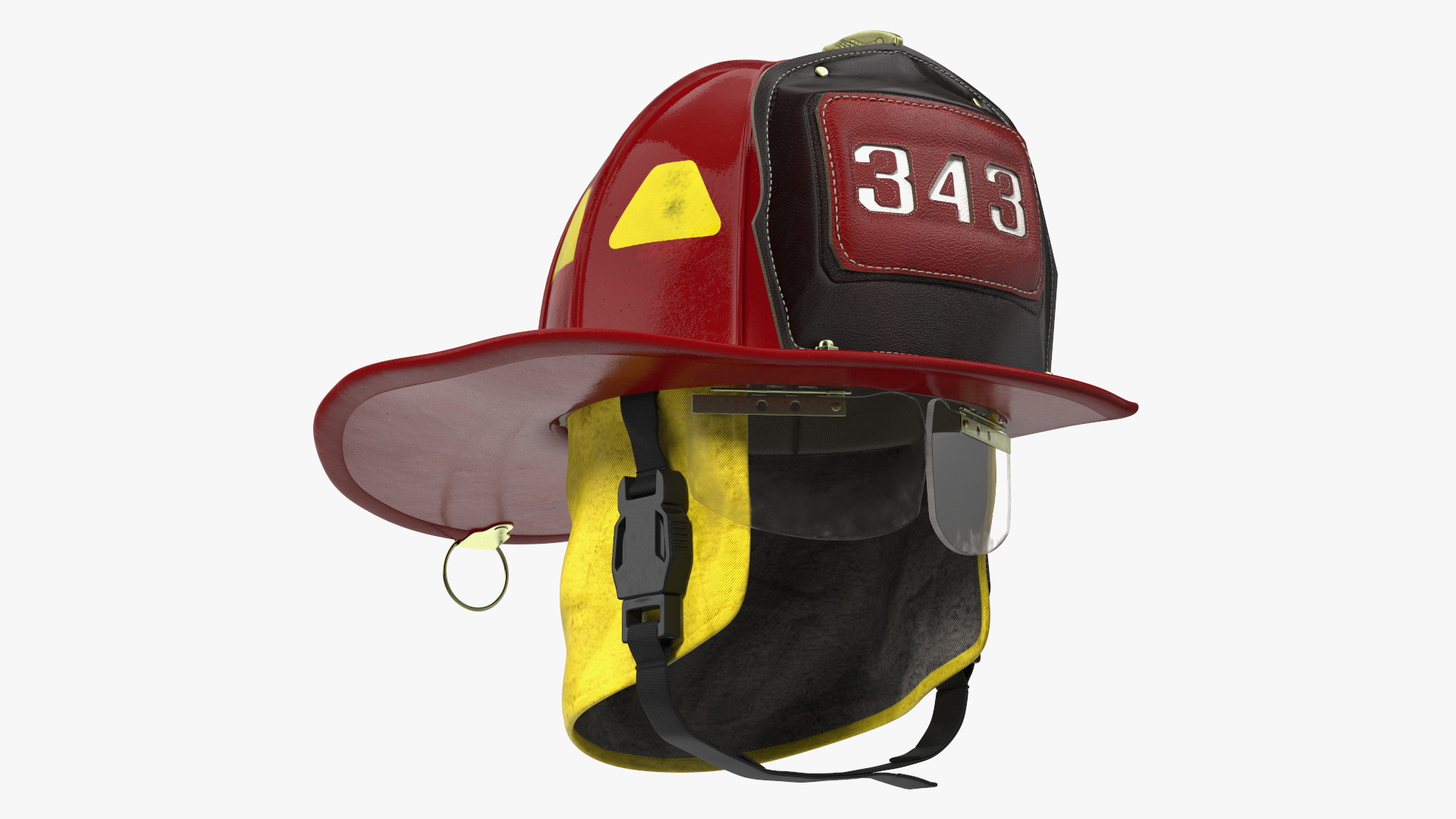 3D model Traditional Firefighter Helmet with Neck Protector