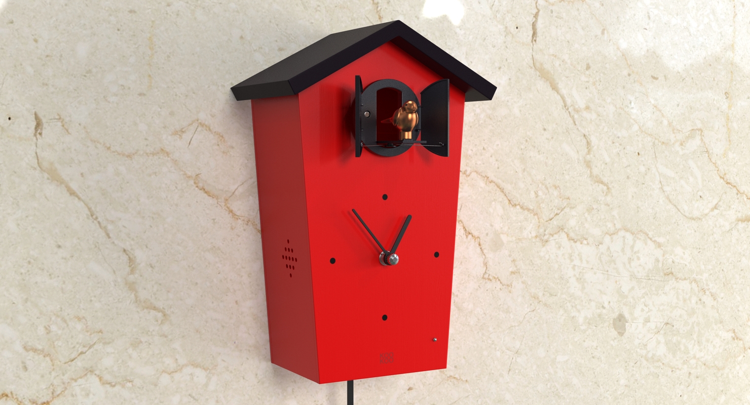 3D Cuckoo Clock Red