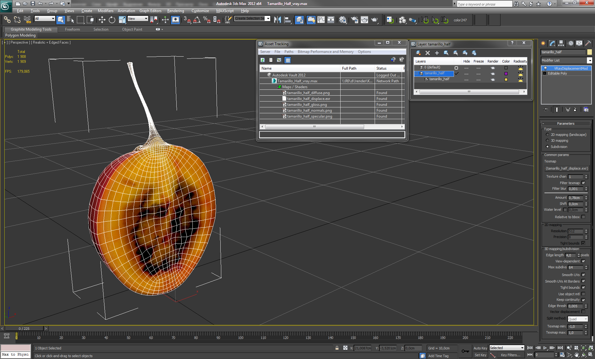 Tamarillo Half 3D model