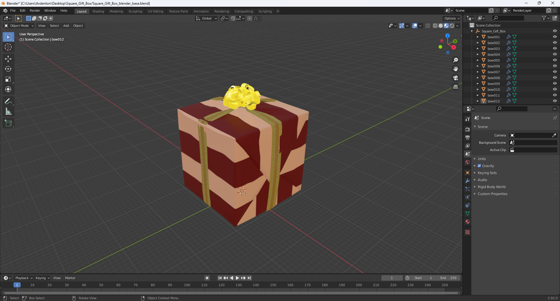 3D model Square Gift Box