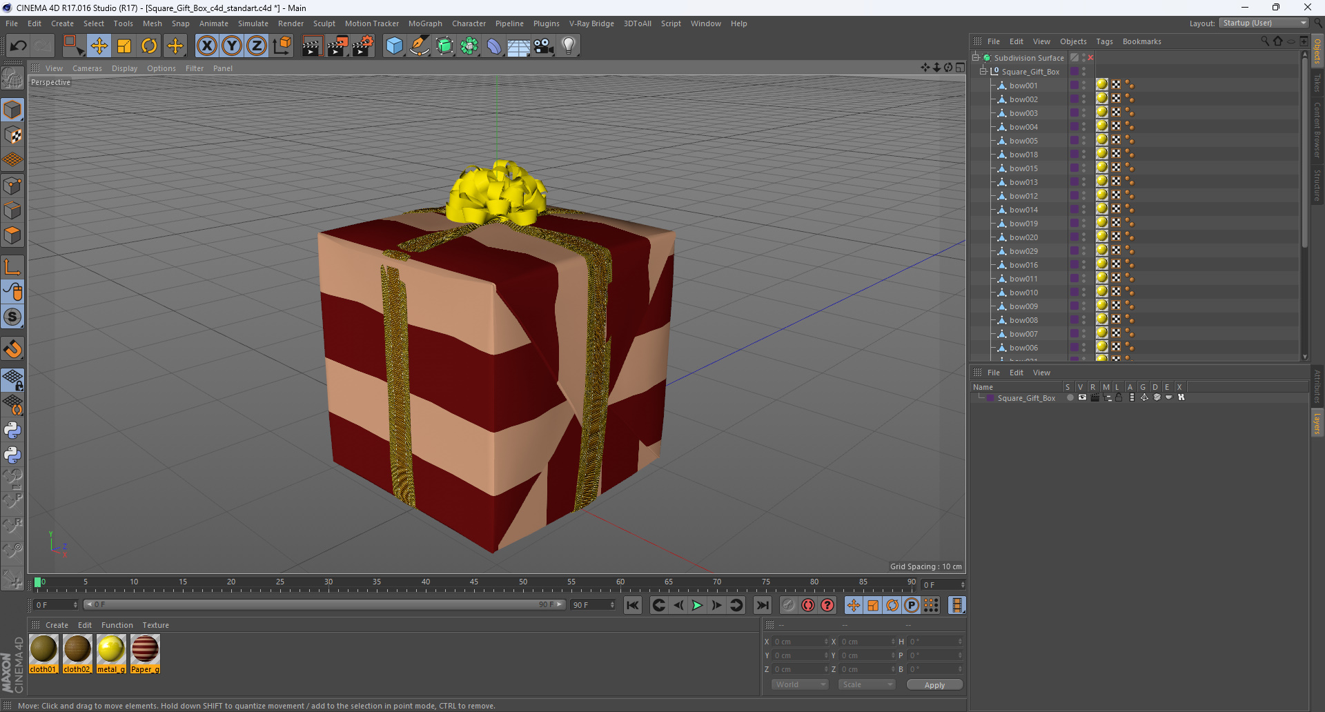 3D model Square Gift Box