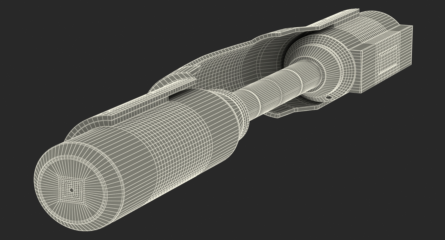 3D model Anodized Ram Hydraulic Cylinder 4 Sci Fi