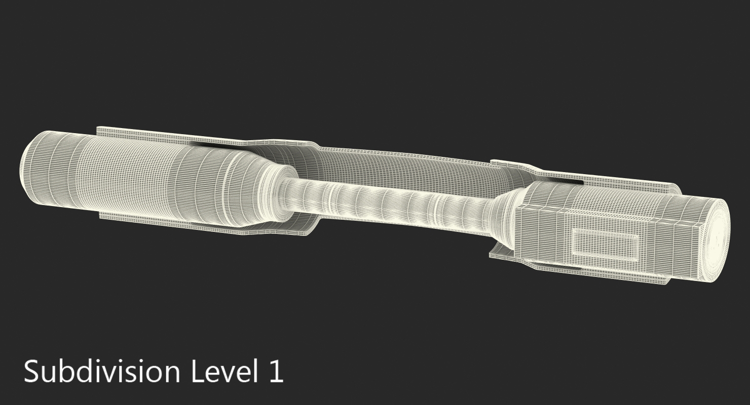 3D model Anodized Ram Hydraulic Cylinder 4 Sci Fi