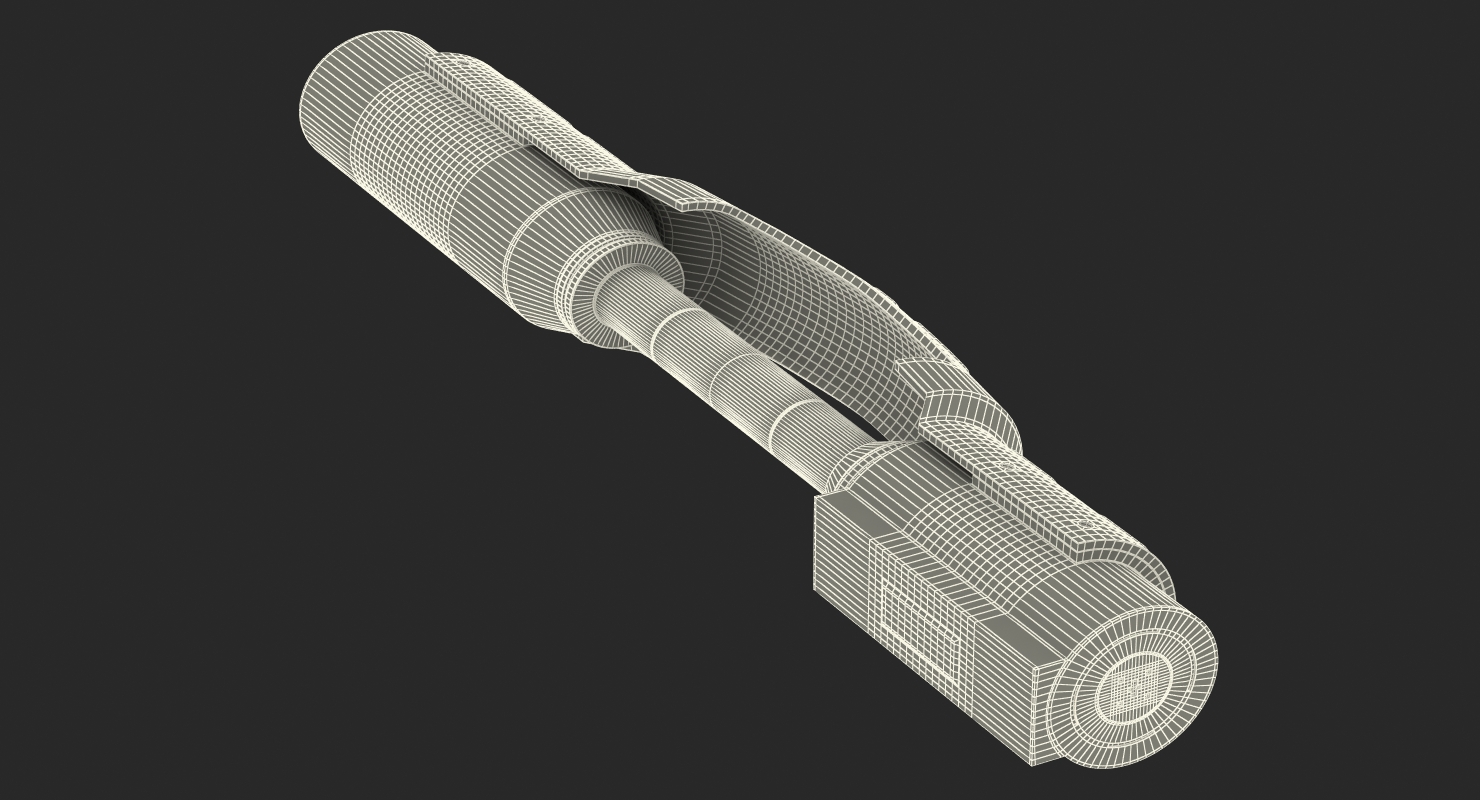3D model Anodized Ram Hydraulic Cylinder 4 Sci Fi