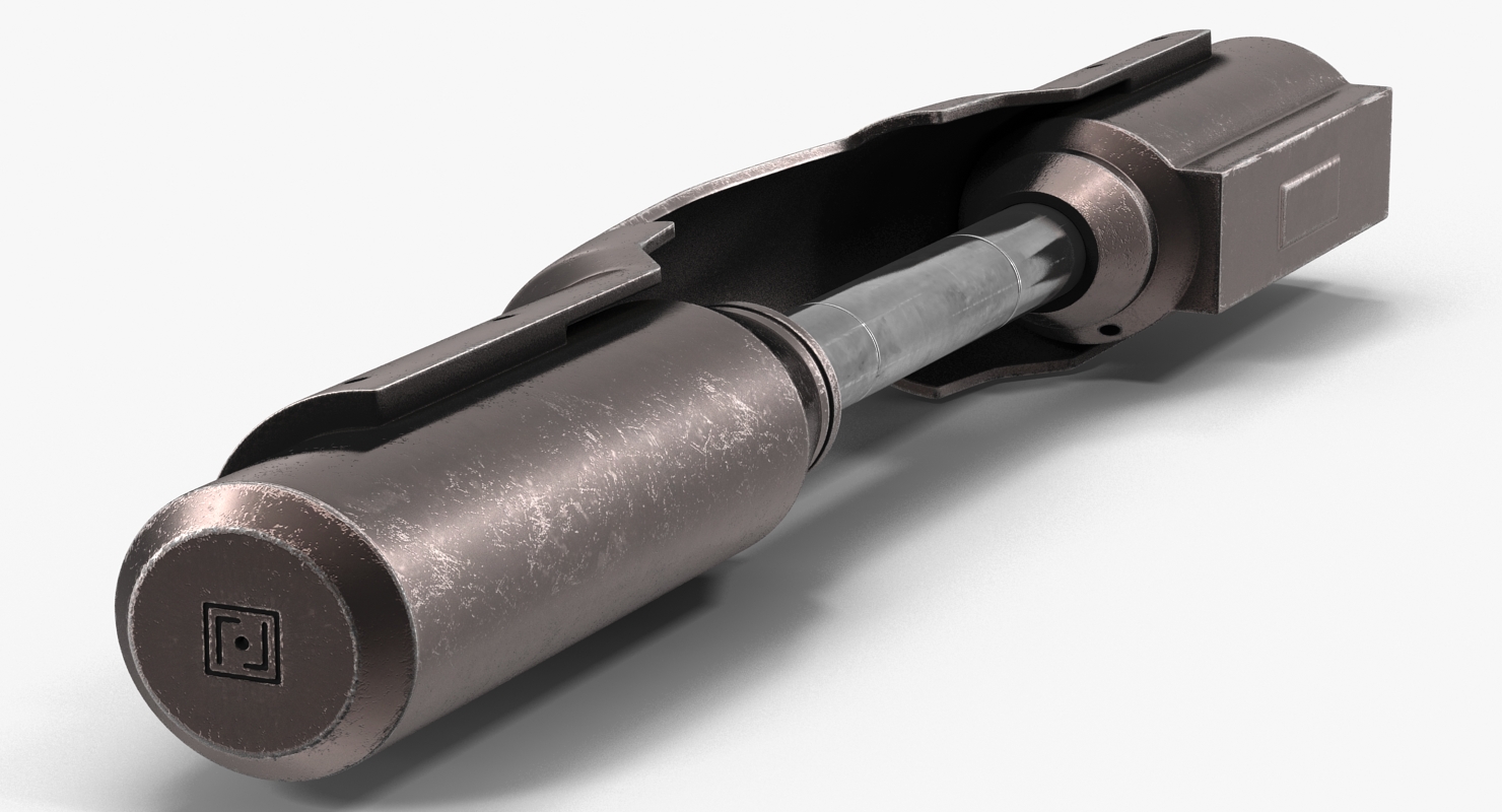 3D model Anodized Ram Hydraulic Cylinder 4 Sci Fi