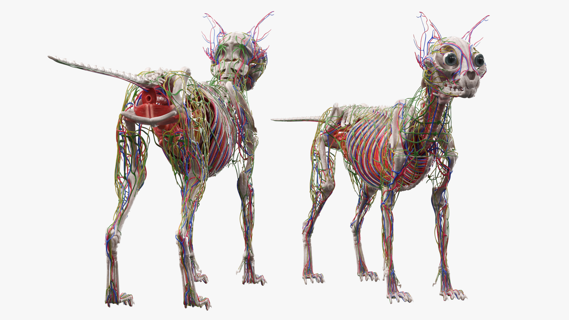 Cat Skeleton Anatomy Internal Organs Vascular Nervous, view 4