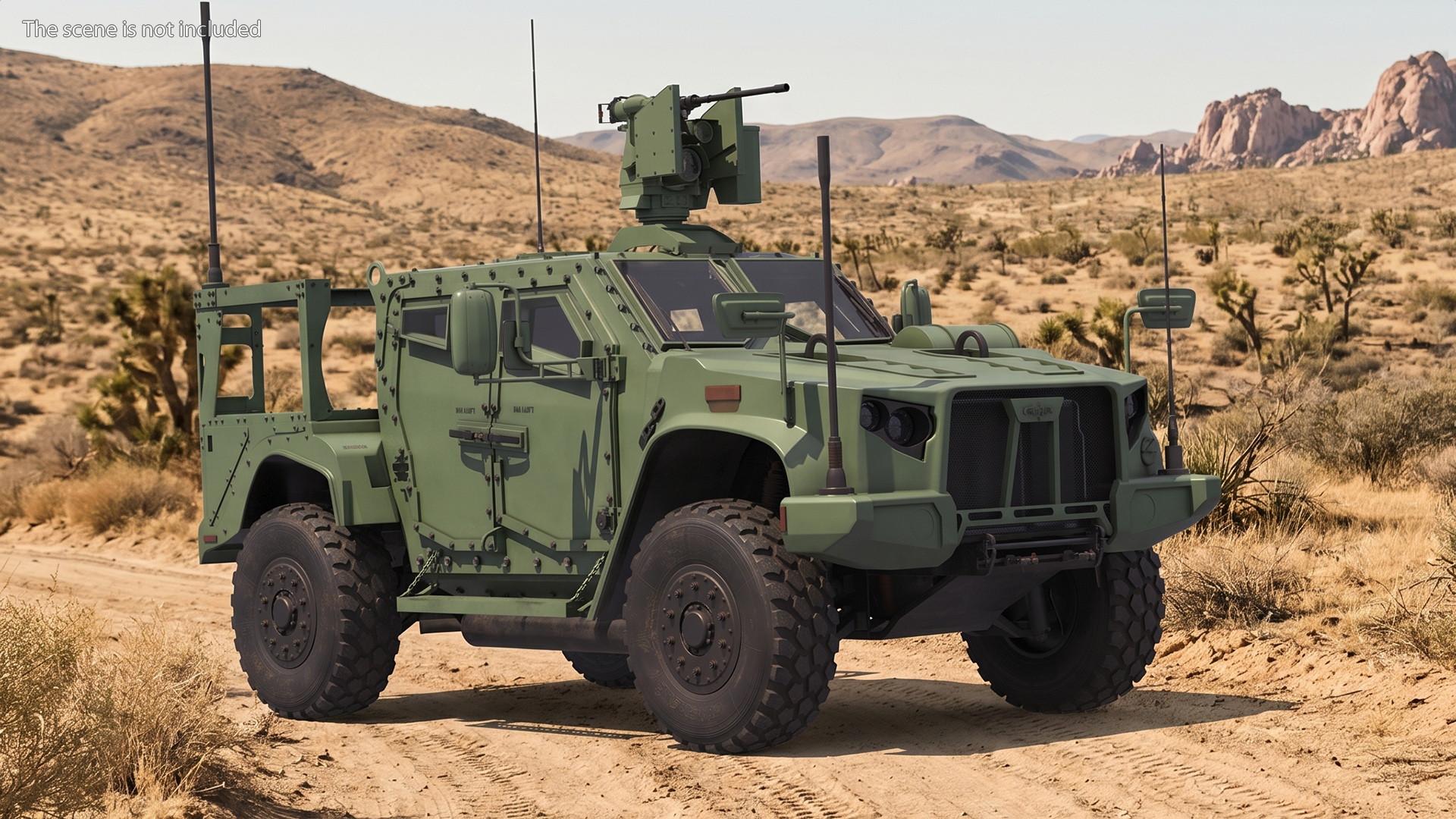 Tactical Vehicle with Heavy Machine Gun Rigged - view 3