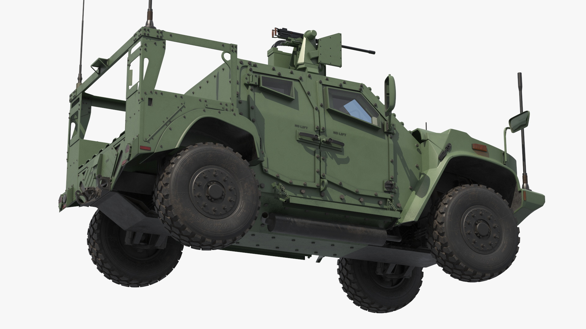 Tactical Vehicle with Heavy Machine Gun Rigged - view 10