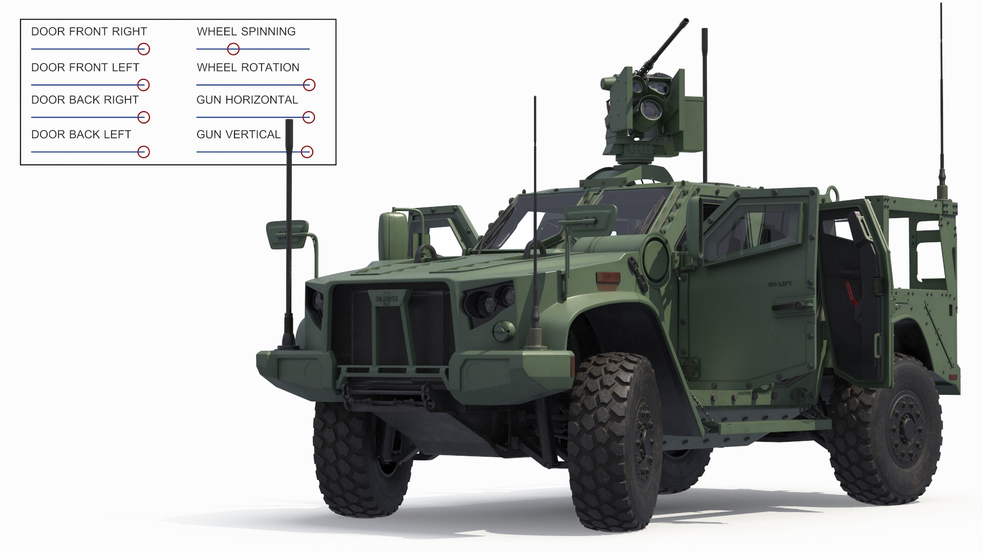 Tactical Vehicle with Heavy Machine Gun Rigged - view 2