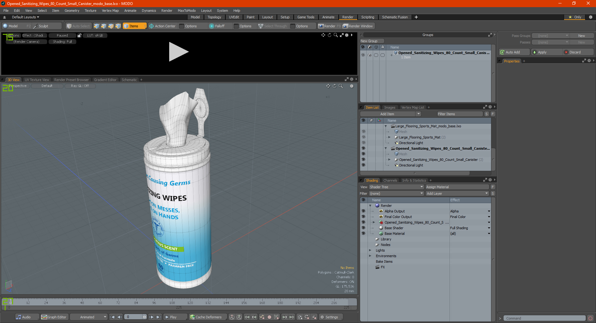Opened Sanitizing Wipes 80 Count Small Canister 3D