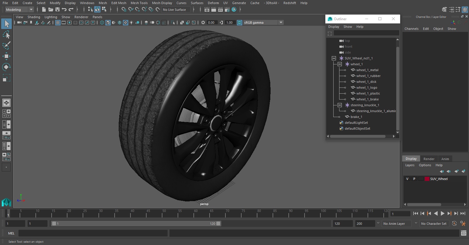 SUV Wheel 3D model