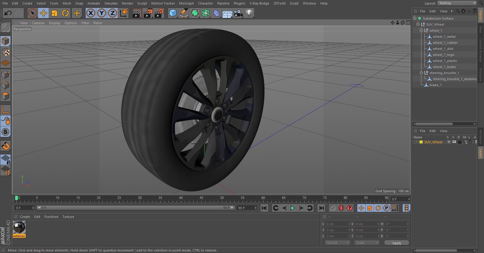 SUV Wheel 3D model