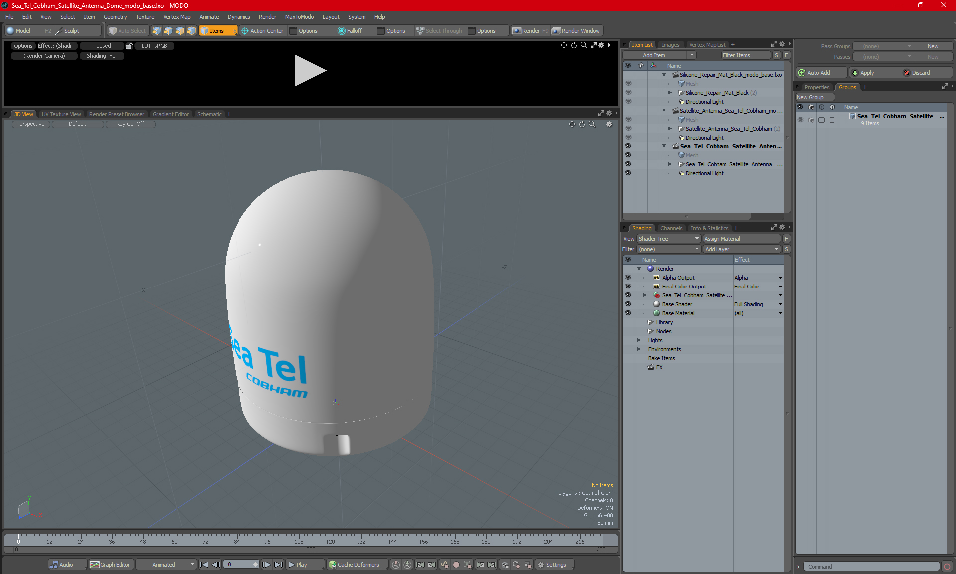 Sea Tel Cobham Satellite Antenna Dome 3D