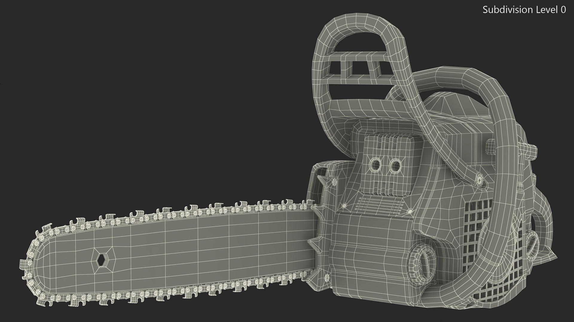 Gas Chainsaw Yellow 3D model