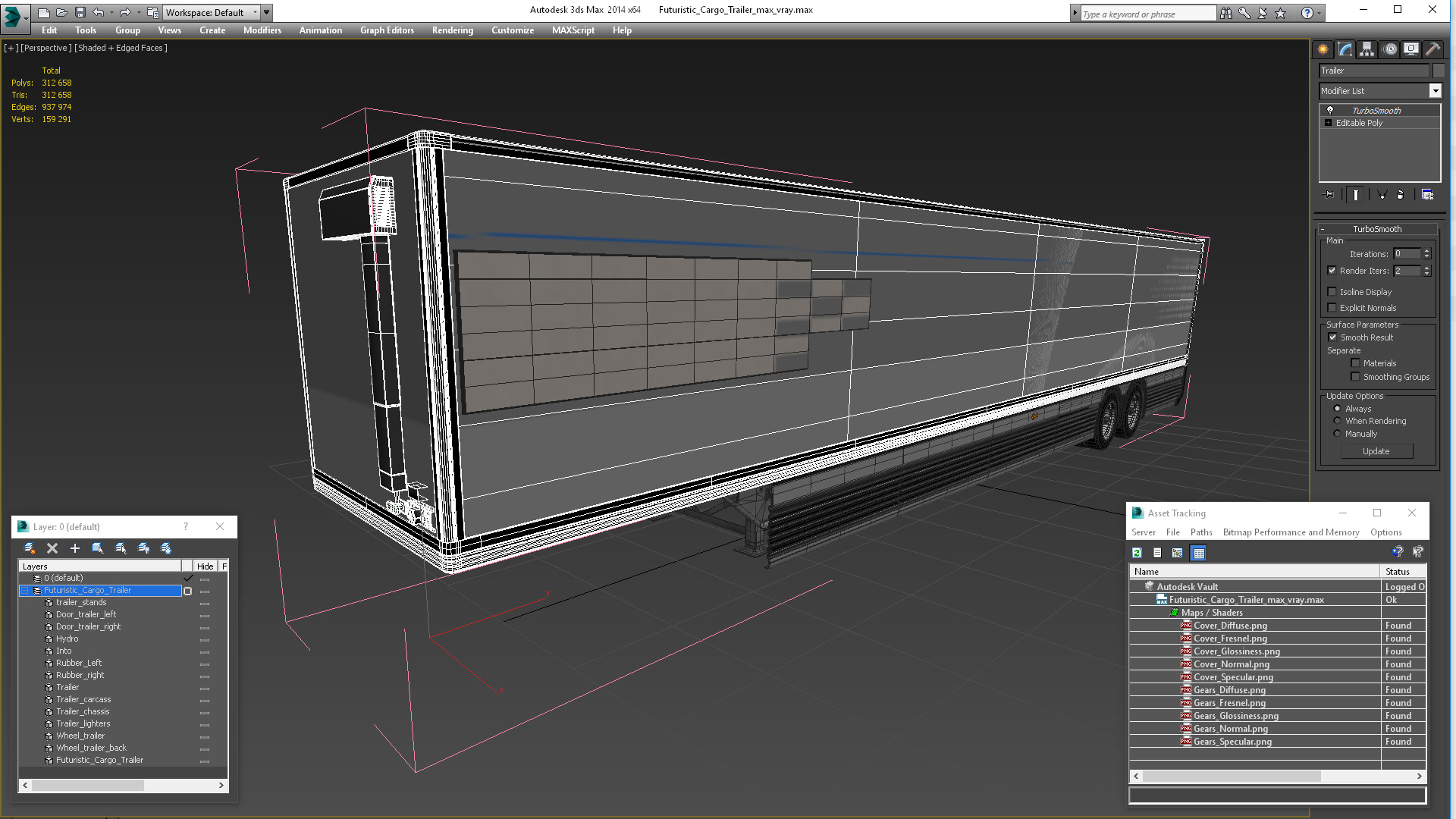 Futuristic Cargo Trailer 3D model