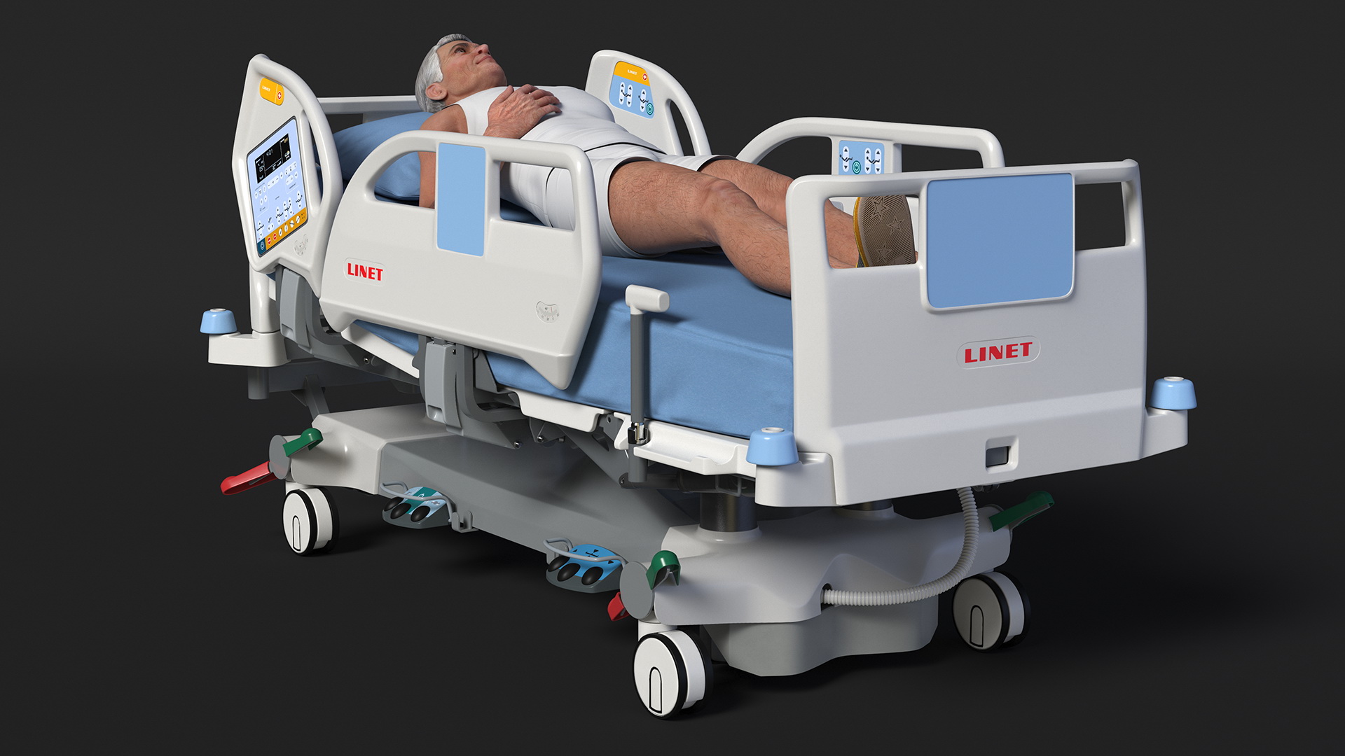 3D model Patient on LINET Intensive Care Bed