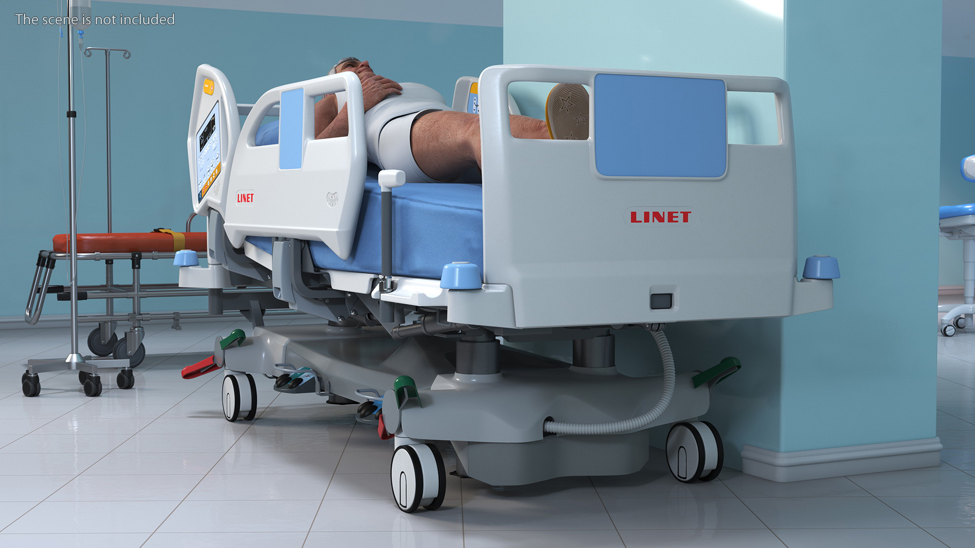 3D model Patient on LINET Intensive Care Bed