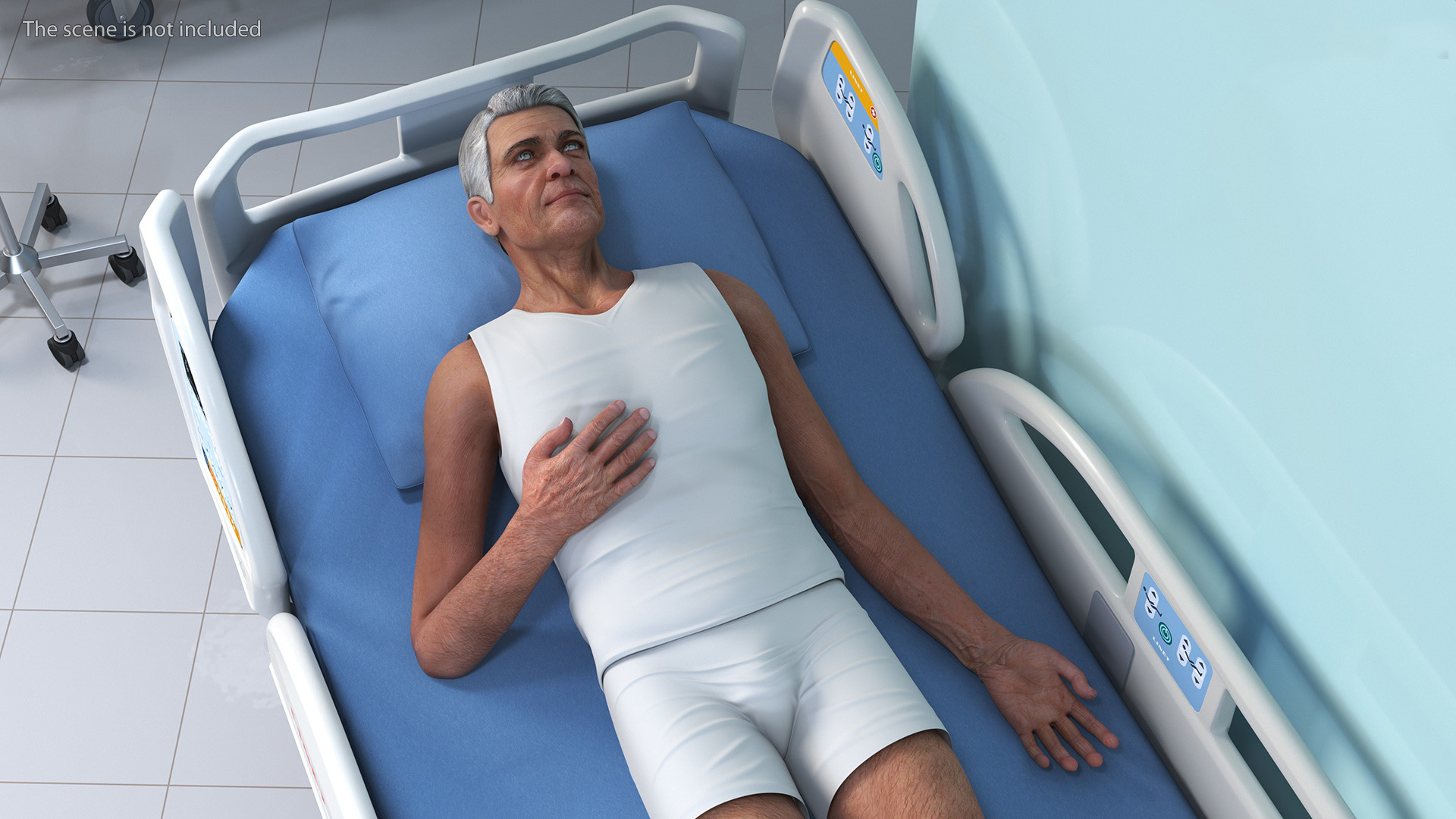 3D model Patient on LINET Intensive Care Bed