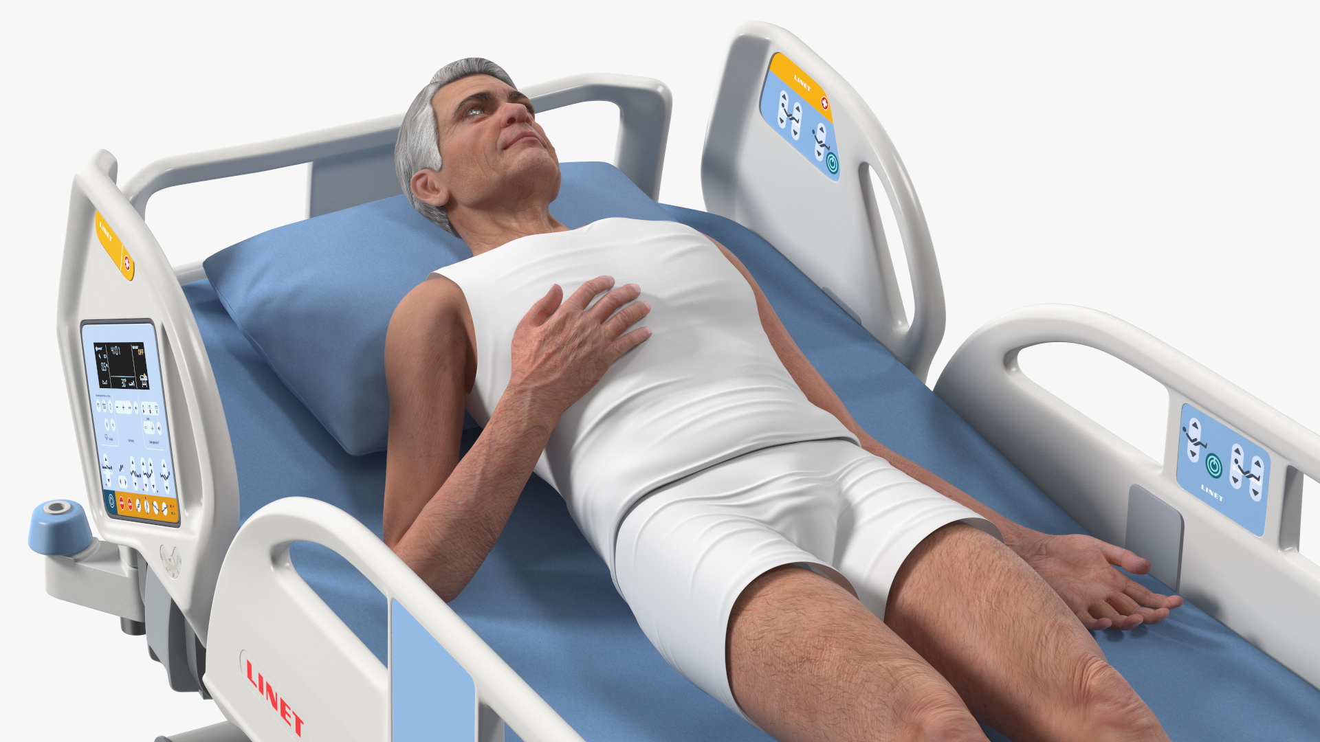3D model Patient on LINET Intensive Care Bed