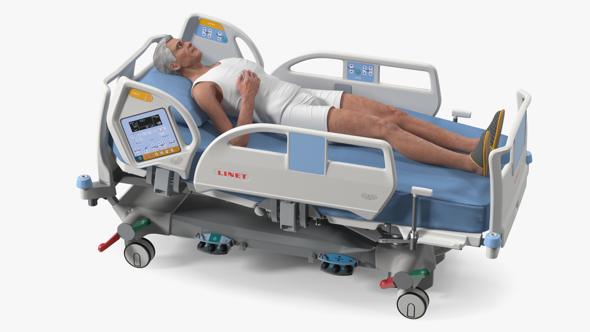 3D model Patient on LINET Intensive Care Bed