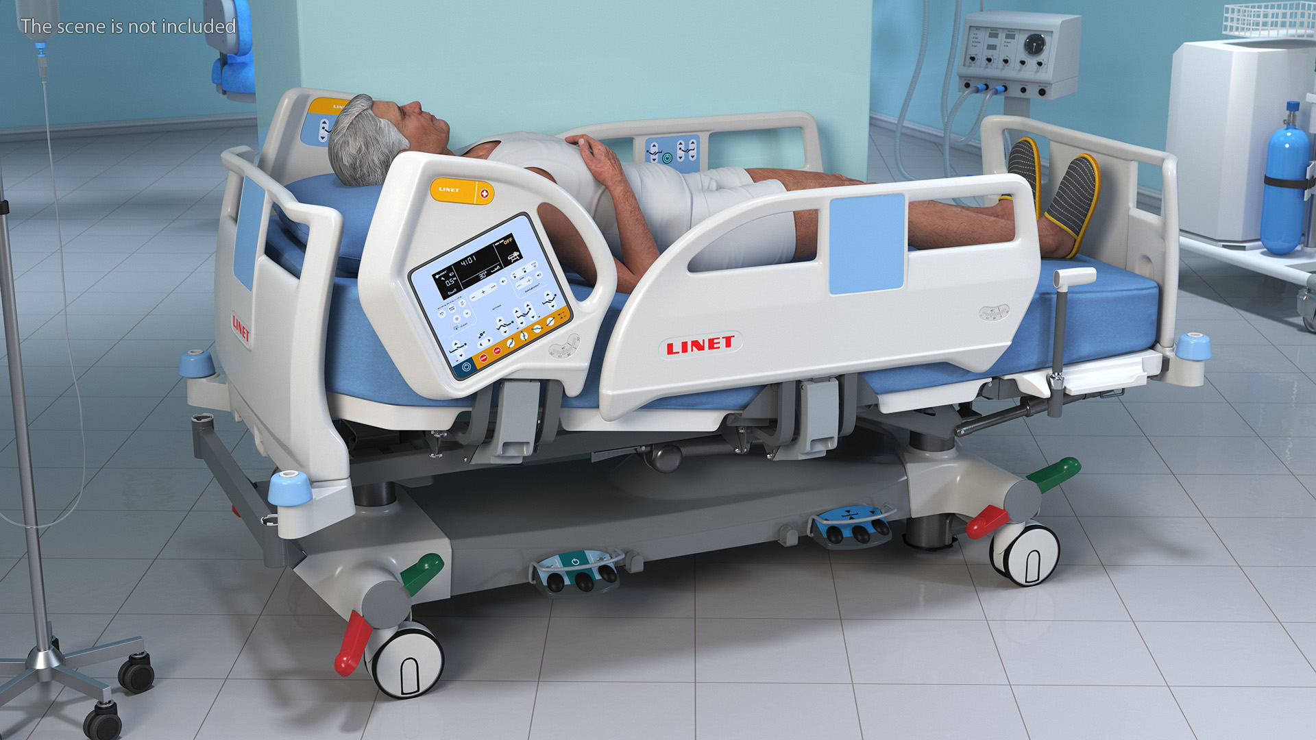 3D model Patient on LINET Intensive Care Bed