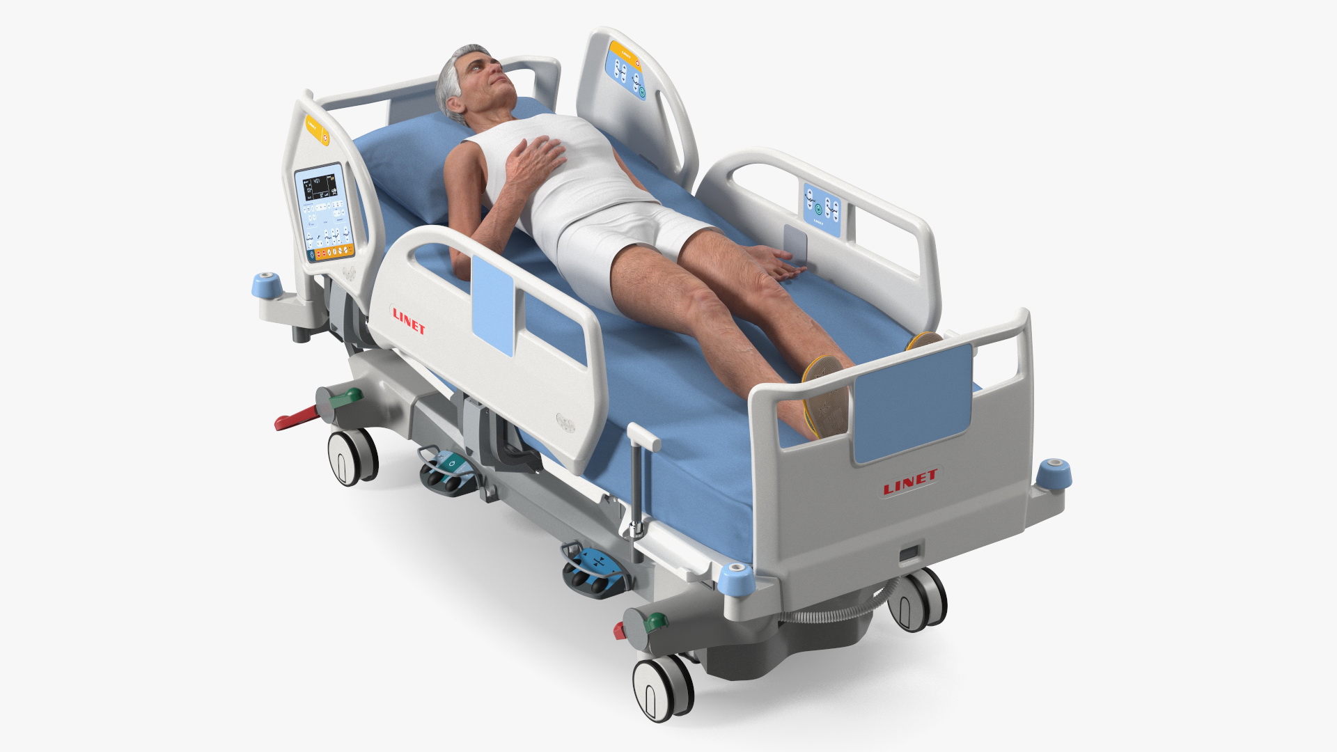 3D model Patient on LINET Intensive Care Bed
