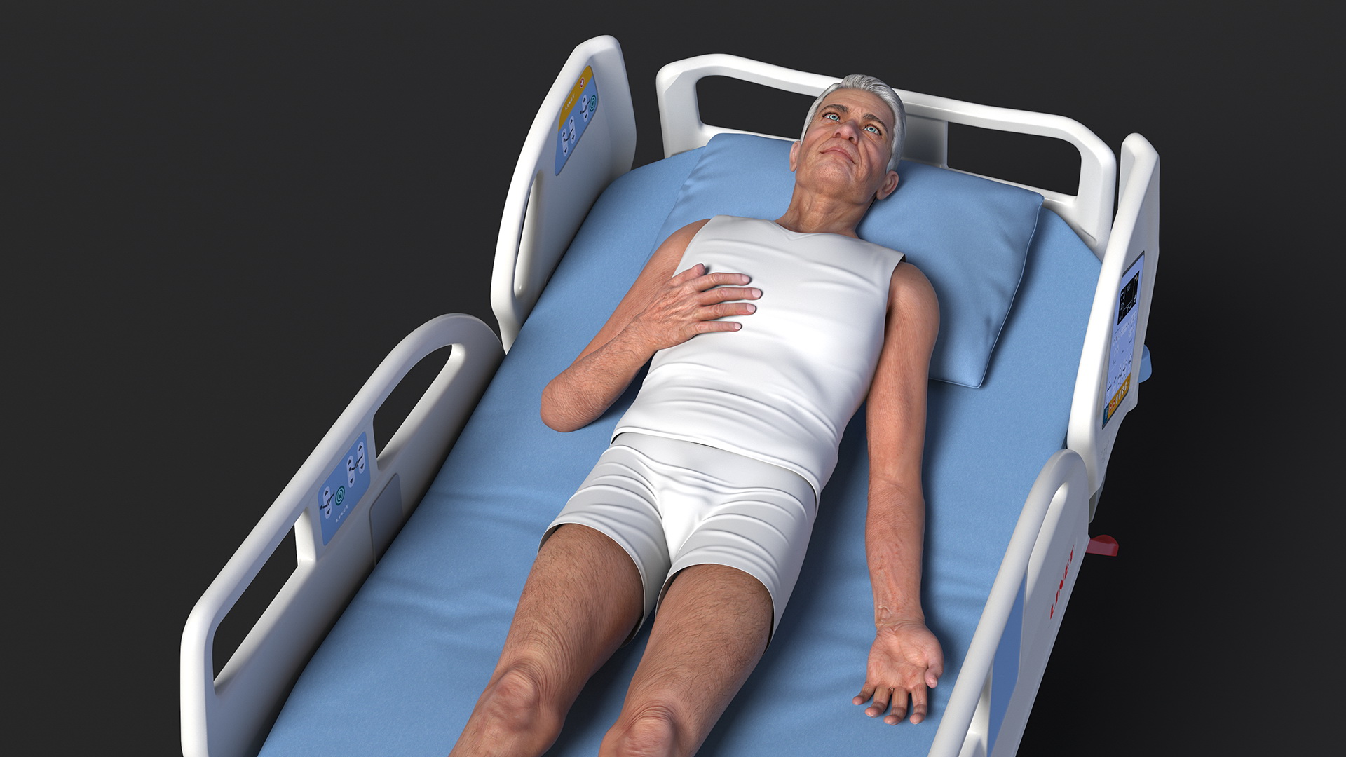 3D model Patient on LINET Intensive Care Bed