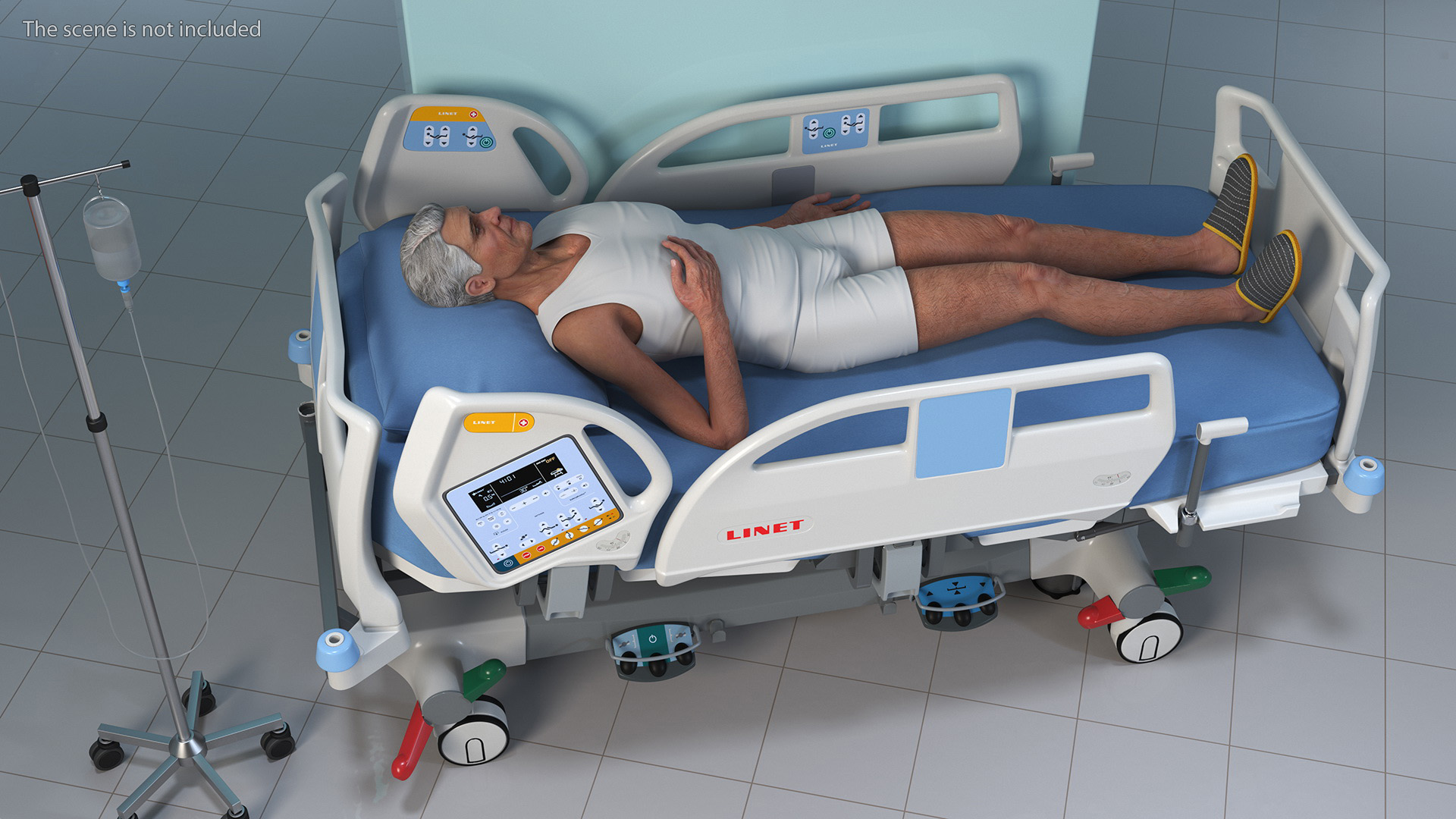 3D model Patient on LINET Intensive Care Bed