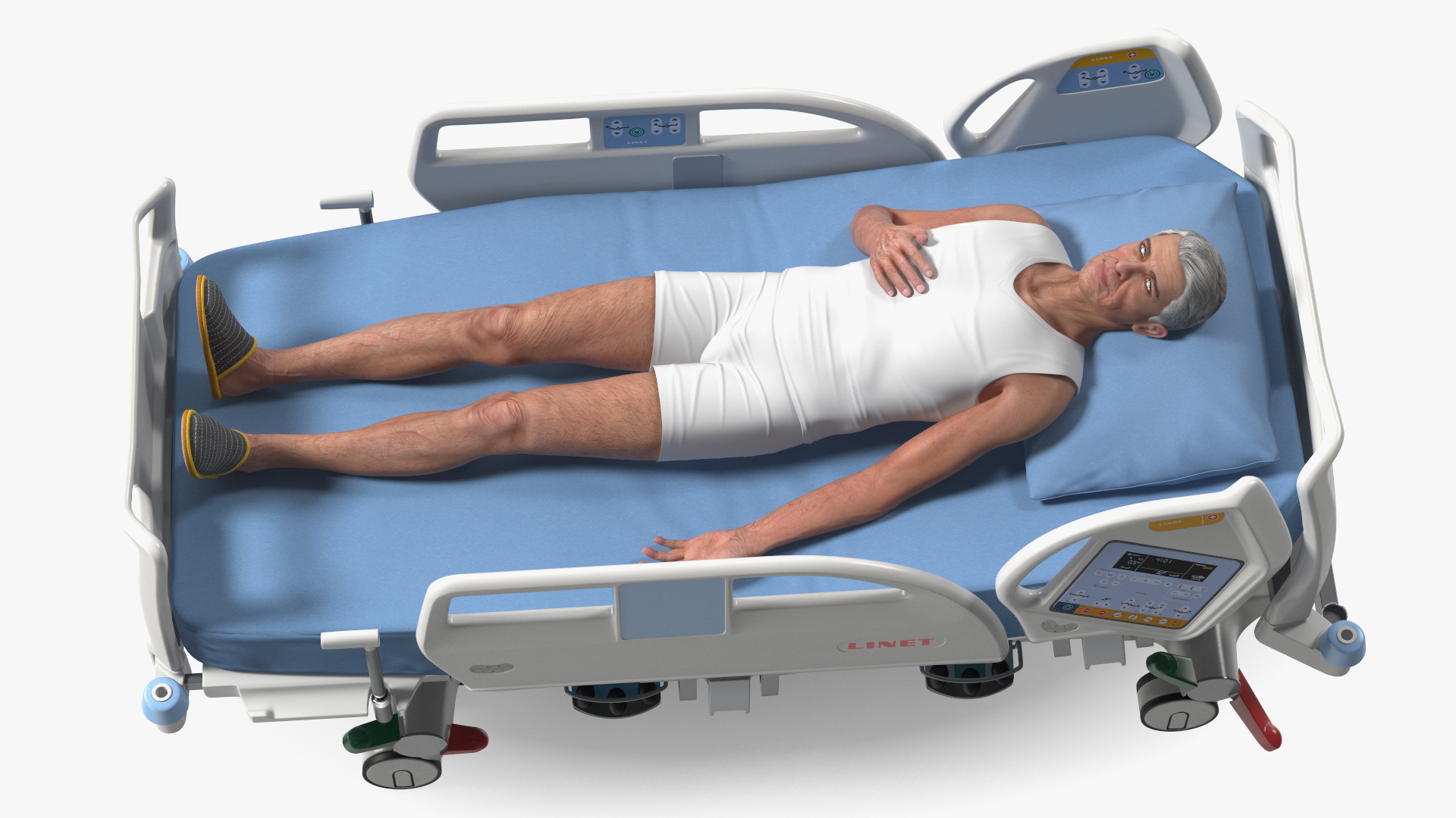 3D model Patient on LINET Intensive Care Bed