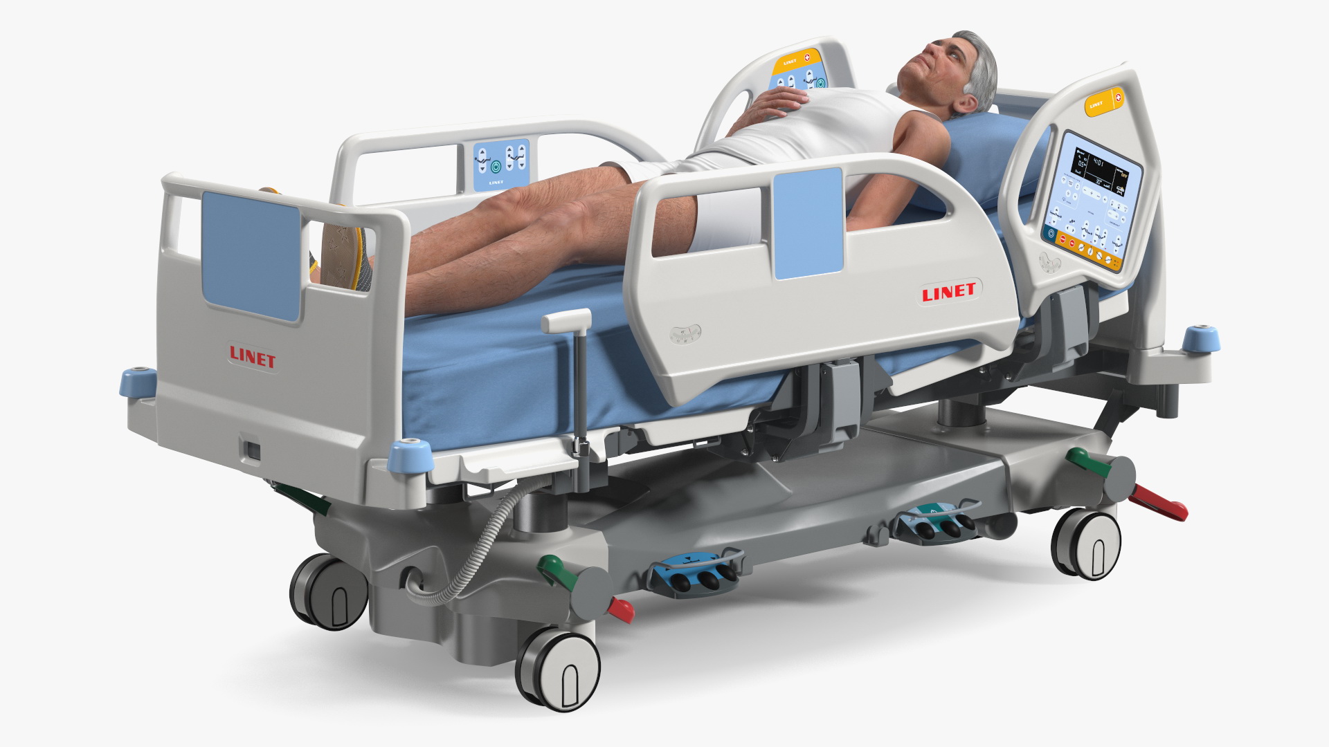 3D model Patient on LINET Intensive Care Bed