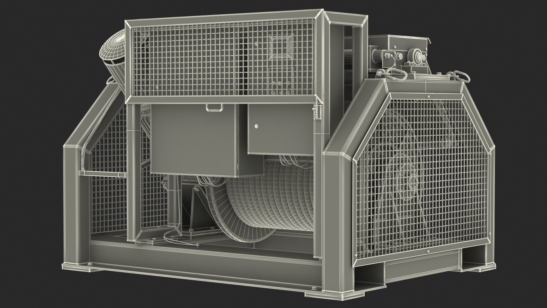 Romica Mooring Winch Rigged 3D