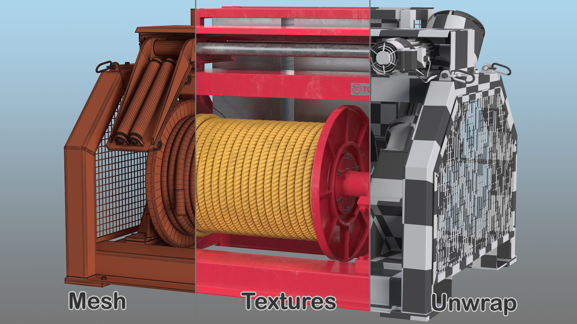 Romica Mooring Winch Rigged 3D